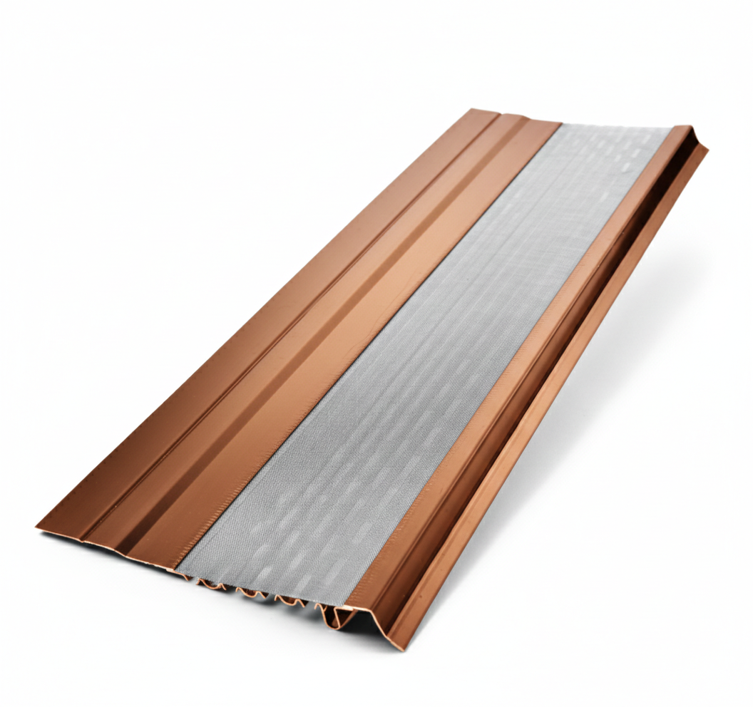 Leaf4go Flat - Aluminum Gutter Guard 1 ft Sample - for all gutter types - with SS Micromesh Screen