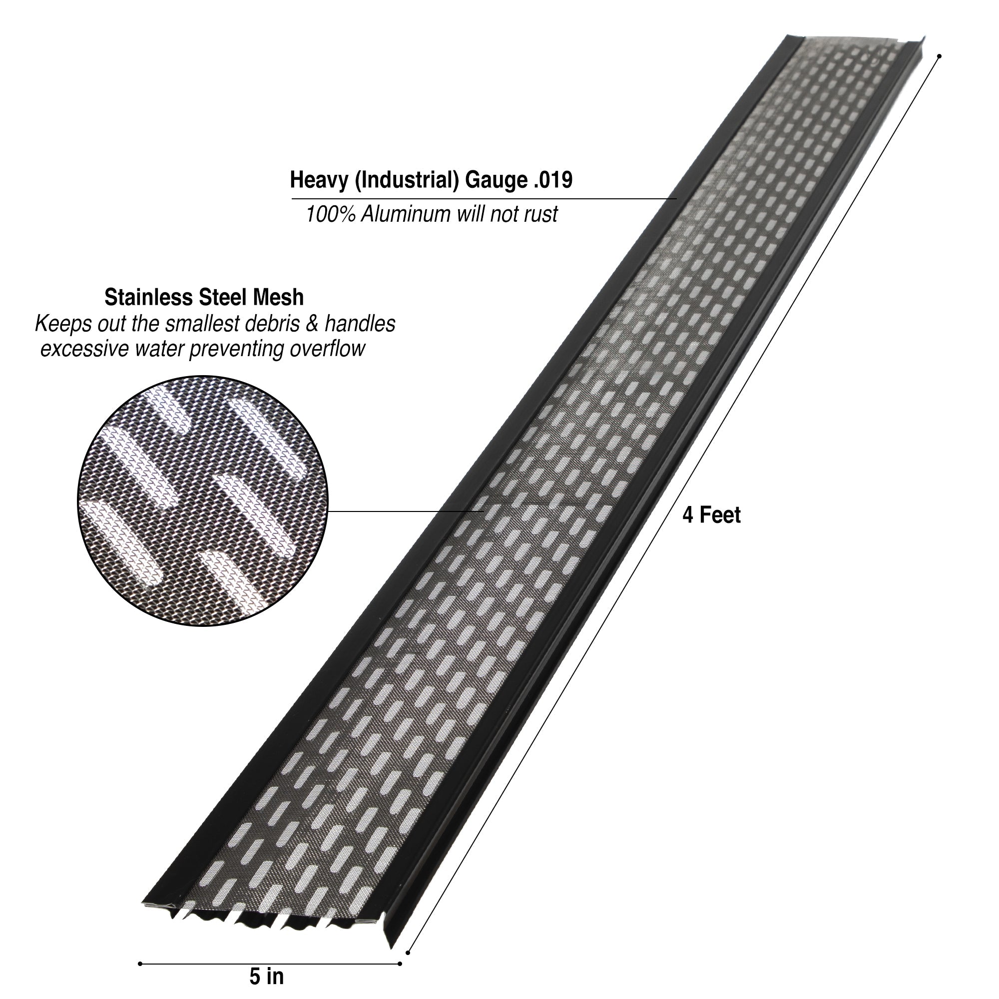 5" Waterlock DIY Micromesh. Fits 5" inch K-Style and Box Gutters. $ 4.26 per feet