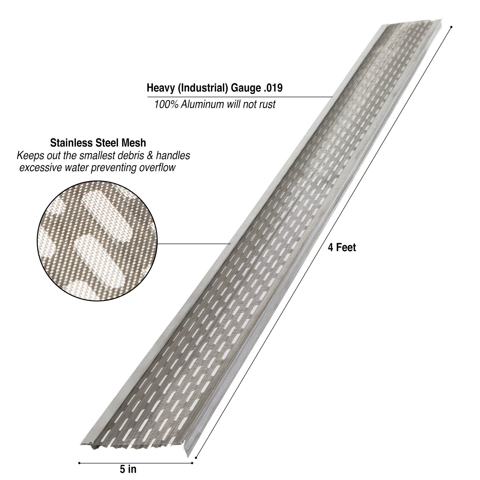 5" Waterlock DIY Micromesh. Fits 5" inch K-Style and Box Gutters. $ 4.26 per feet