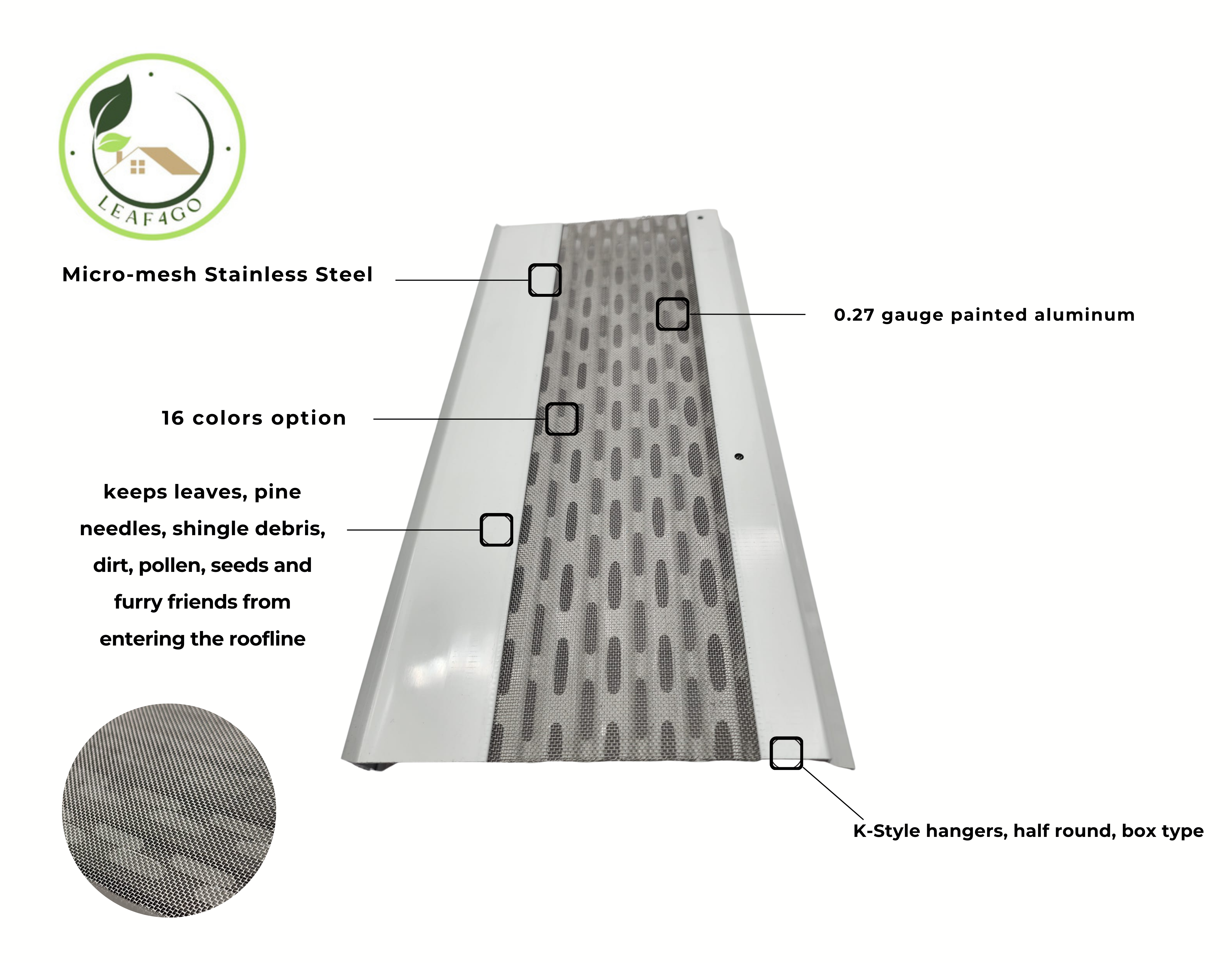 Samples (Free Shipping) Leaf4Go GUTTER GUARDS