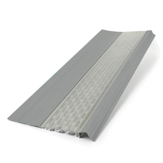 flat micromesh gutter guard light grey