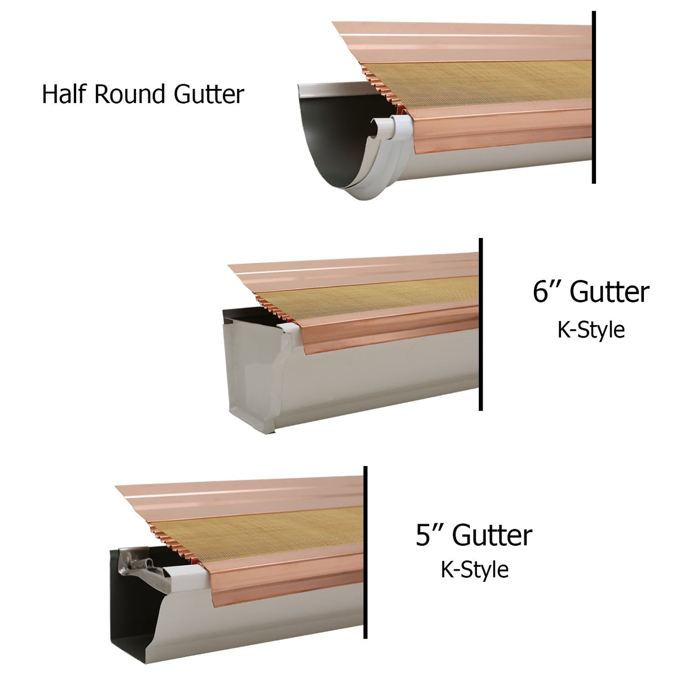 Half Round Leaf4Go Flat Micromesh Copper Gutter Guards